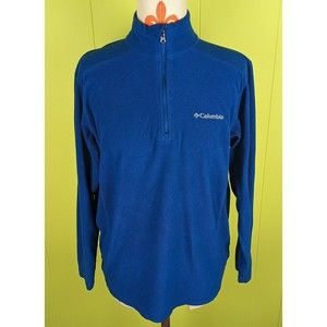 Columbia Men’s Small Quarter Zip Lightweight Fleece Jacket Pullover Sweater Blue